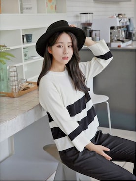 「 ボーダー柄」｜GOGOSINGさん（レディース・163cm）の秋コーディネート