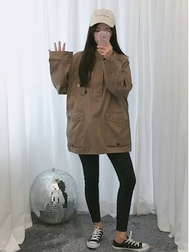 「オルチャンファッション」｜「アイテム（その他アウター）」を使った、GOGOSINGさん（レディース・162cm）の秋コーディネート