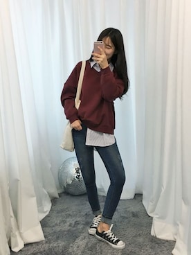 「アイテム（スウェット、その他）」を使った、GOGOSINGさん（レディース・162cm）の秋コーディネート