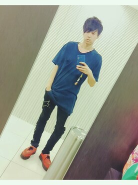 「666（シックスシックスシックス）のアイテム（パンツ）」を使った、MAHYOさん（メンズ・177cm）の夏コーディネート