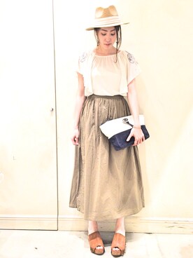 「INTERPLANET WINGS（インタープラネットウィング）のアイテム（トップス）」を使った、A-yaさん（レディース・166cm）の夏コーディネート