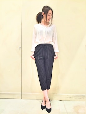 「actuel（アクチュエル）のアイテム（トップス）」を使った、A-yaさん（レディース・166cm）の夏コーディネート