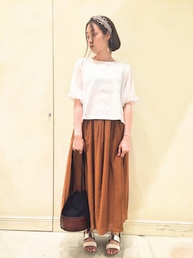 「actuel（アクチュエル）のアイテム」を使った、A-yaさん（レディース・166cm）の夏コーディネート