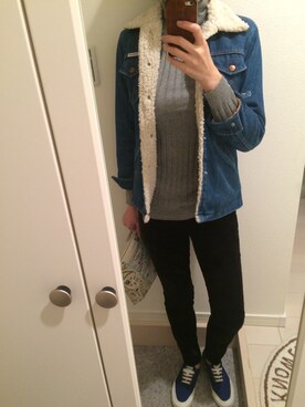 「MAISON KITSUNE」｜「アイテム（デニムジャケット）」を使った、alisa444さん（レディース・161cm）の秋コーディネート