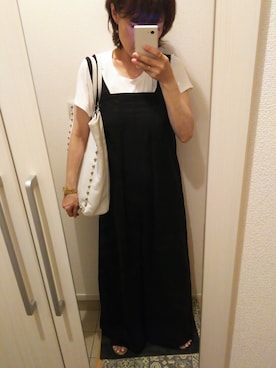 「マタニティコーデ」｜「アイテム（つなぎ/オールインワン）」を使った、eipan440さん（レディース・155cm）の夏コーディネート
