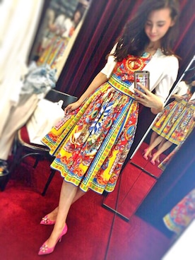 「DOLCE&GABBANA（ドルチェアンドガッバーナ）のアイテム（ワンピース/ドレス）」を使った、Narumi ♡さん（レディース・171cm）の夏コーディネート