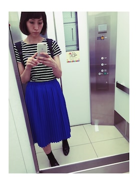 「ひざ丈スカート」｜naoさん（レディース・171cm・30代）の春コーディネート