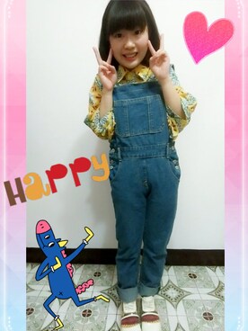 「school」｜「アイテム（つなぎ/オールインワン）」を使った、DANnieさん（レディース・145cm）の秋コーディネート