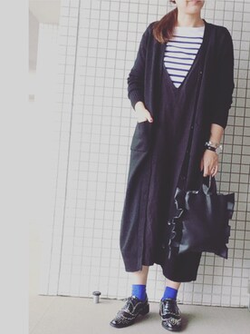 「DHOLIC（ディーホリック）のアイテム（モカシン/デッキシューズ）」を使った、mi-coさん（レディース・165cm）の秋コーディネート