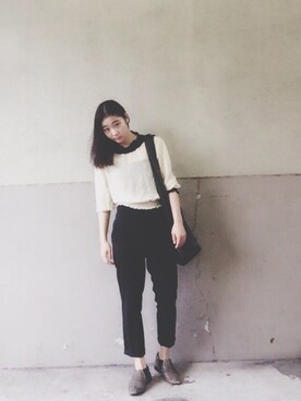 「EMODA（エモダ）のアイテム（トートバッグ）」を使った、さいとうなりさん（レディース・156cm）の夏コーディネート