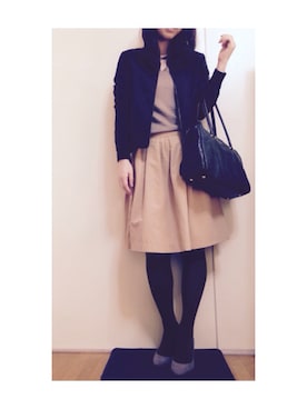 「オフィススタイル」｜「アイテム（MA-1）」を使った、hii*さん（レディース・160cm）の秋コーディネート