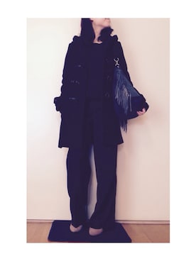 「ニットセットアップ」｜「アイテム（ダッフルコート）」を使った、hii*さん（レディース・160cm）の冬コーディネート