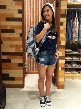 「BILLABONG（ビラボン）のアイテム」を使った、Billabongさん（レディース・160cm）の夏コーディネート