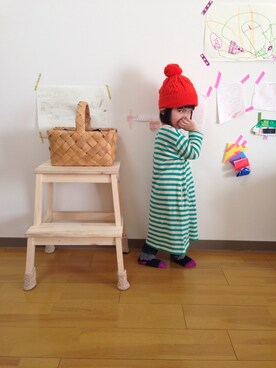 「URBAN RESEARCH DOORS（アーバンリサーチドアーズ）のFORK&amp;SPOON　Organic天竺ボーダーロングスリーブワンピース(KIDS)（その他、その他）」を使った、eriiι∞さん（キッズ）の冬コーディネート
