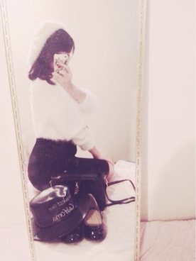 「CECIL McBEE（セシルマクビー）のアイテム（ハンチング/ベレー帽）」を使った、momさん（レディース・155cm）の冬コーディネート