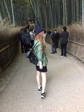 「スカートに見えてパンツ」｜Kaoriiiinさん（レディース・163cm）の冬コーディネート