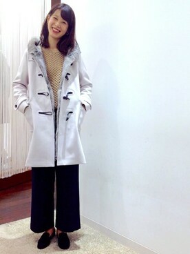 「SHIPS for women」｜「アイテム（ダッフルコート）」を使った、本田さん（レディース・170cm）の秋コーディネート