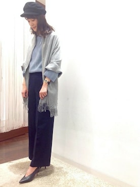 「SHIPS for women」｜「アイテム（チェスターコート）」を使った、本田さん（レディース・170cm）の秋コーディネート
