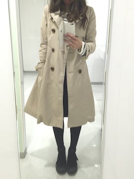 「31 Sons de mode（トランテアン　ソン　ドゥ　モード）のアイテム（トレンチコート）」を使った、Miyuki さん（レディース・153cm）の秋コーディネート
