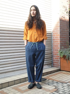 「FRANK LEDER（フランクリーダー）のアイテム（パンツ）」を使った、ilkさん（メンズ・174cm）の冬コーディネート