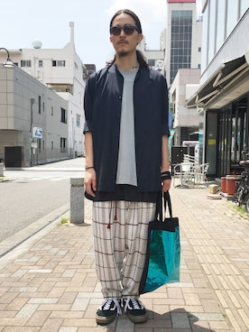 「アイテム（トートバッグ）」を使った、ilkさん（メンズ・174cm）の春コーディネート