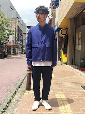 「ETHOSENS（エトセンス）のアイテム（トップス）」を使った、ilkさん（メンズ・165cm）の夏コーディネート