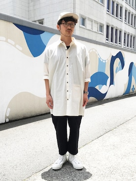 「ELEY KISHIMOTO（イーリーキシモト）のアイテム」を使った、ilkさん（メンズ・165cm）の夏コーディネート