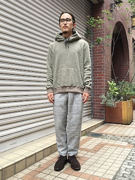 「Hender Scheme（エンダースキーマ）のアイテム（シューズ）」を使った、ilkさん（メンズ・174cm）の夏コーディネート