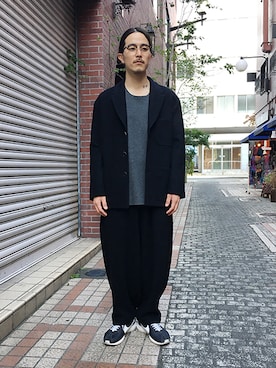 「my beautiful landlet（マイビューティフルランドレット）のアイテム（テーラードジャケット）」を使った、ilkさん（メンズ・174cm）の秋コーディネート