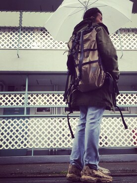「AIR MAX」｜「アイテム（ミリタリージャケット）」を使った、minimaljpさん（メンズ・175cm）の春コーディネート