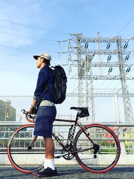 「1sin（イッシン）のアイテム（キャップ）」を使った、minimaljpさん（メンズ・173cm）の春コーディネート