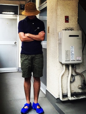 「SCYE BASICS（サイベーシックス）のアイテム（ポロシャツ）」を使った、minimaljpさん（メンズ・173cm）の夏コーディネート