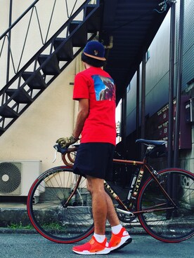 「1sin（イッシン）のアイテム（キャップ）」を使った、minimaljpさん（メンズ・173cm）の夏コーディネート