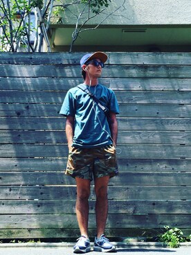 「1sin（イッシン）のアイテム（キャップ）」を使った、minimaljpさん（メンズ・173cm）の夏コーディネート