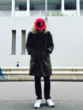 「marka（マーカ）のアイテム（モッズコート）」を使った、minimaljpさん（メンズ・173cm）の秋コーディネート