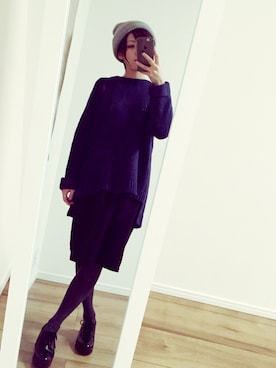 「グレーニット帽」｜ann_yさん（レディース・152cm）の冬コーディネート