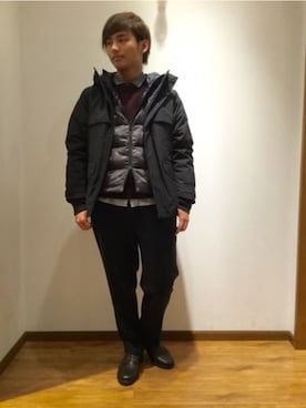 「GLOBAL WORK（グローバルワーク）のアイテム（その他パンツ、ブラック系）」を使った、ひろさん（メンズ・181cm）の秋コーディネート