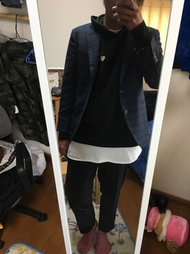 「GLOBAL WORK（グローバルワーク）のアイテム（トップス、ホワイト系）」を使った、ひろさん（メンズ・181cm）の冬コーディネート