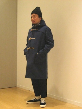 「アイテム（ダッフルコート）」を使った、オオヒロさん（メンズ・163cm）の冬コーディネート
