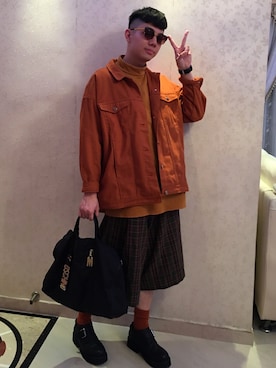 「UNIF（ユニフ）のアイテム（シューズ）」を使った、Marco Kungさん（メンズ・177cm）の秋コーディネート