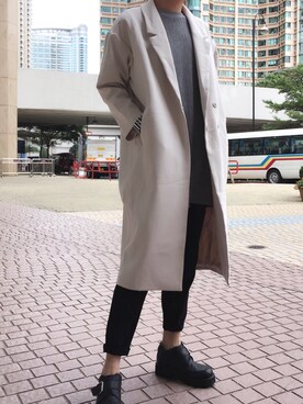 「UNIF（ユニフ）のアイテム（シューズ）」を使った、Marco Kungさん（メンズ・177cm）の秋コーディネート