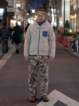 「Design Tshirts Store graniph（デザイン　ティーシャツ　ストア　グラニフ）のアイテム（ブルゾン）」を使った、みなみせんばさん（メンズ・175cm）の冬コーディネート