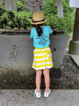 「RCWB（アールシーダブリュービー）のアイテム」を使った、kiyonさん（キッズ・123cm）の夏コーディネート