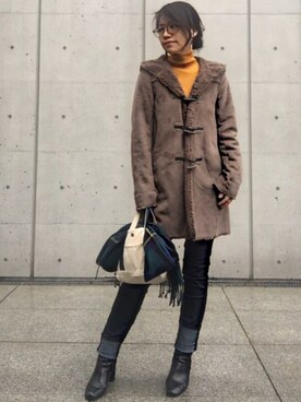 「URBAN RESEARCH ROSSO WOMEN（アーバンリサーチ　ロッソ）のアイテム（ダッフルコート）」を使った、n@oさん（レディース・172cm）の秋コーディネート