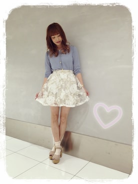 「花柄 スカート」｜「アイテム（サンダル）」を使った、Rika*さん（レディース・158cm）の夏コーディネート