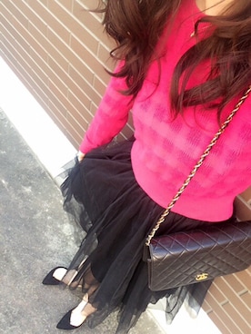 「ピンクニット」｜yukiさん（レディース・156cm）の冬コーディネート