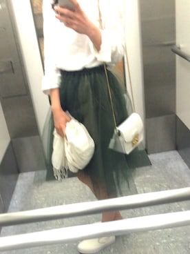 「プレミアムリネンシャツ」｜yukiさん（レディース・156cm）の春コーディネート