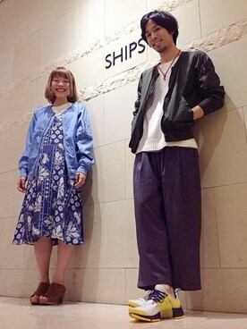 「SHIPS JET BLUE（シップスジェットブルー）のアイテム（スニーカー）」を使った、黒須さん（メンズ・168cm）の春コーディネート