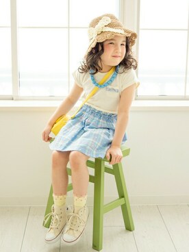 「apres les cours（アプレレクール）のアイテム（アクセサリー）」を使った、F.O.OnlineStoreさん（キッズ・110cm）の春コーディネート