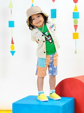 「BIT'Z（ビッツ）のアイテム（帽子）」を使った、F.O.OnlineStoreさん（キッズ・110cm）の春コーディネート